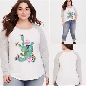 Cactus hacci raglan top